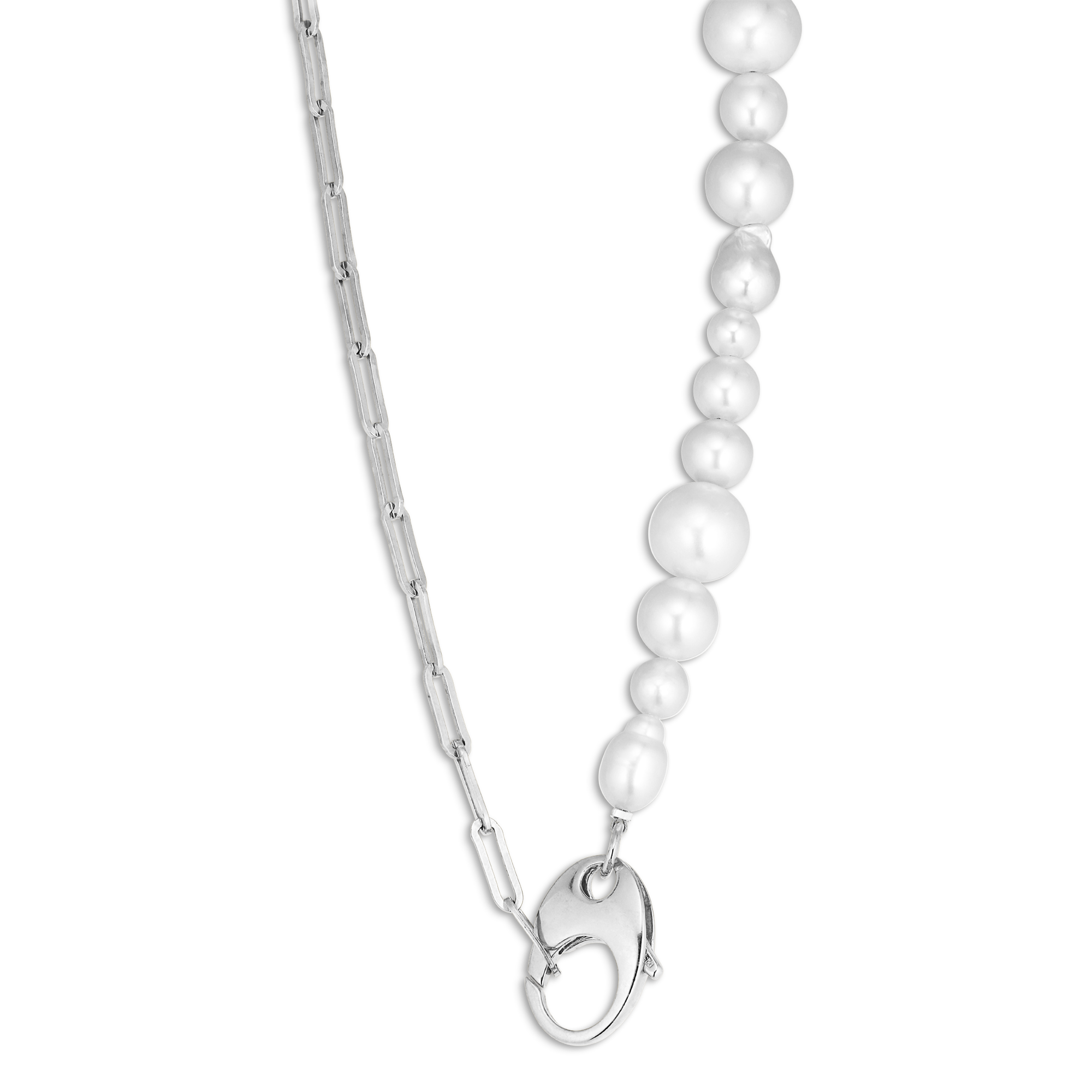 Big Atomic Pearl Chain Necklace