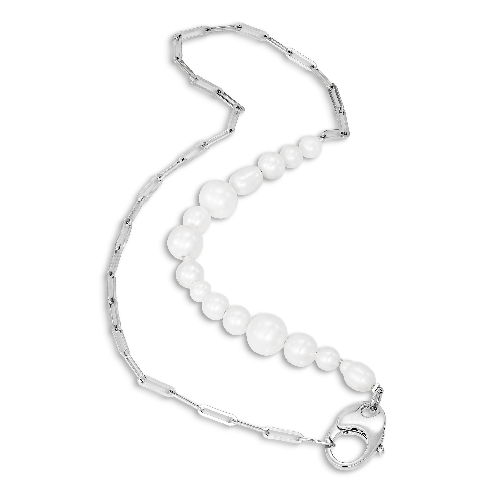 Big Atomic Pearl Chain Necklace