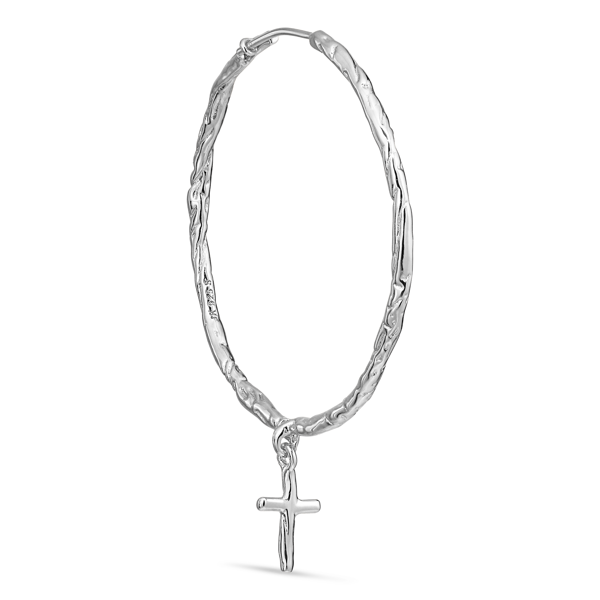 Big Hoop with cross pendant