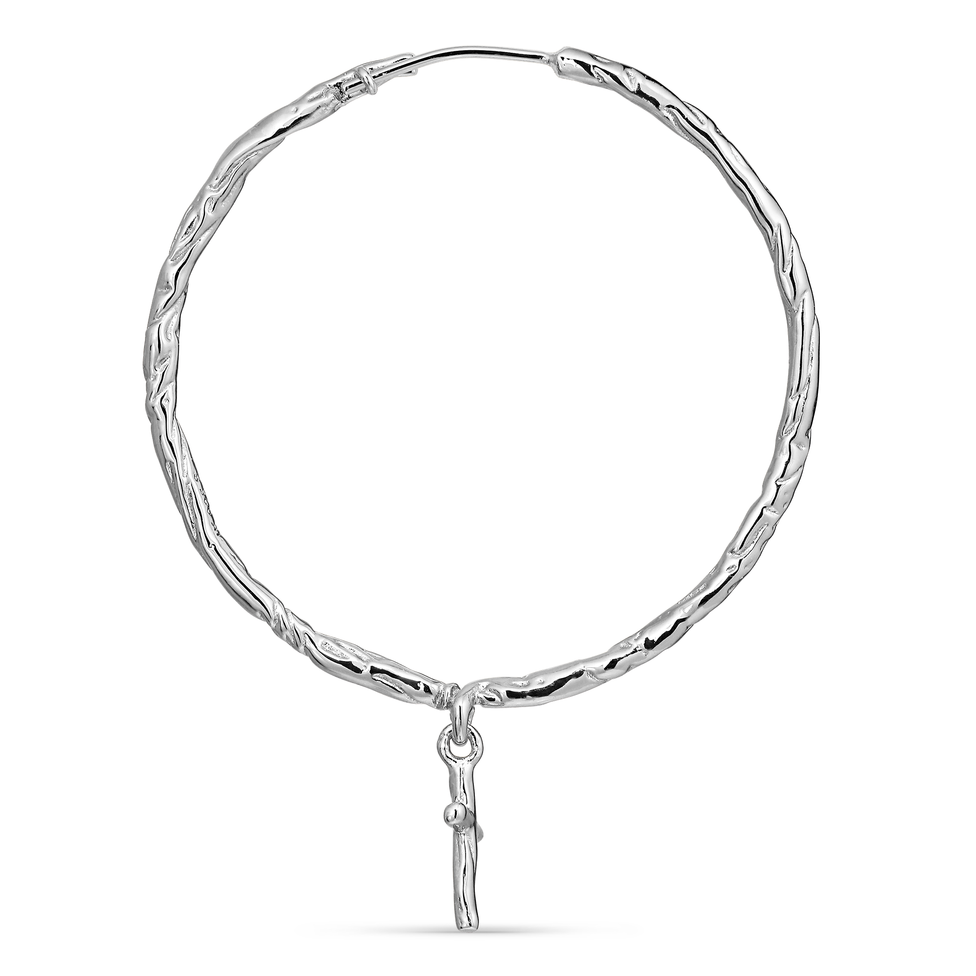 Big Hoop with cross pendant