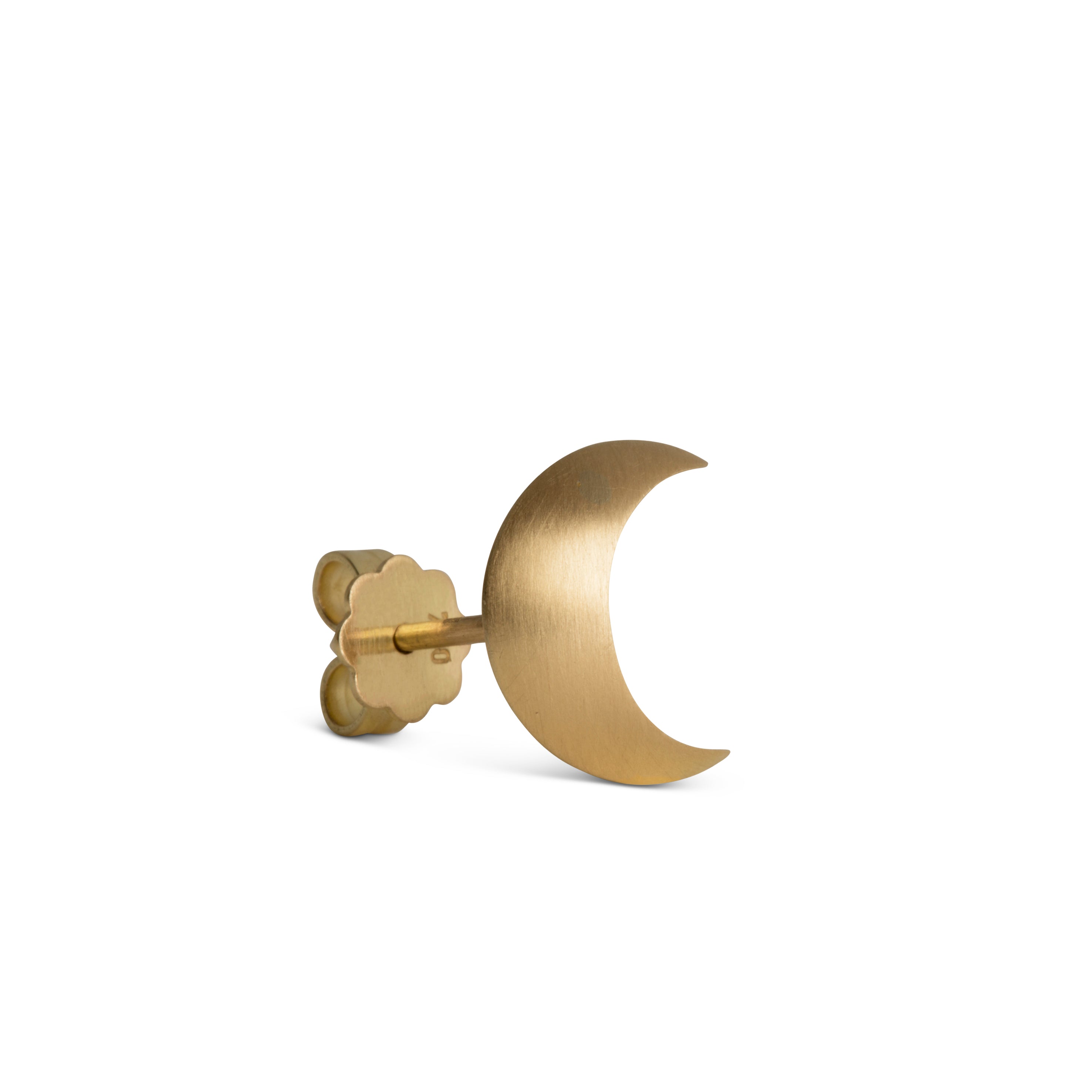 Small Half Moon Stud in 18 karat gold