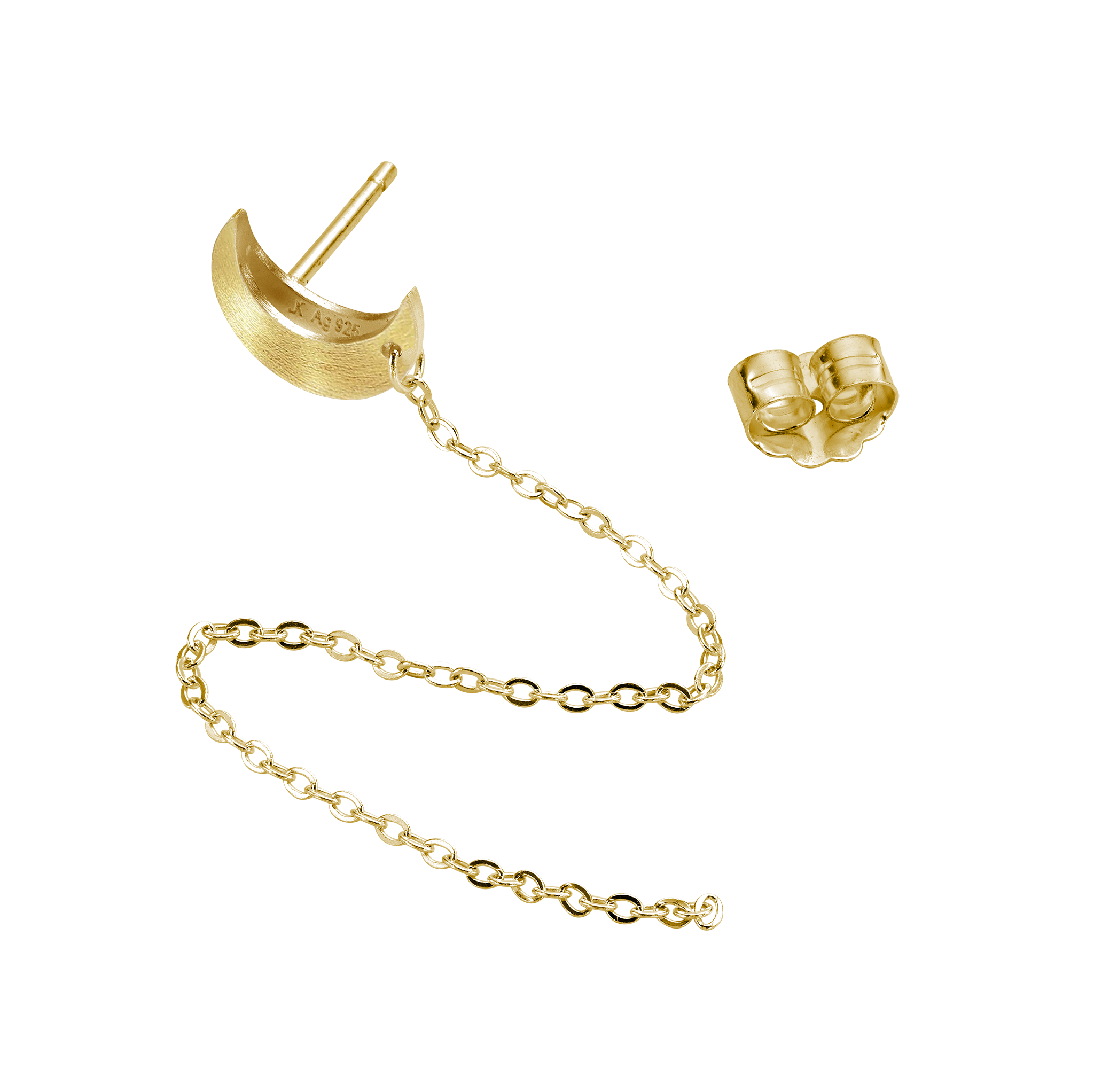 Half Moon Chain Stud