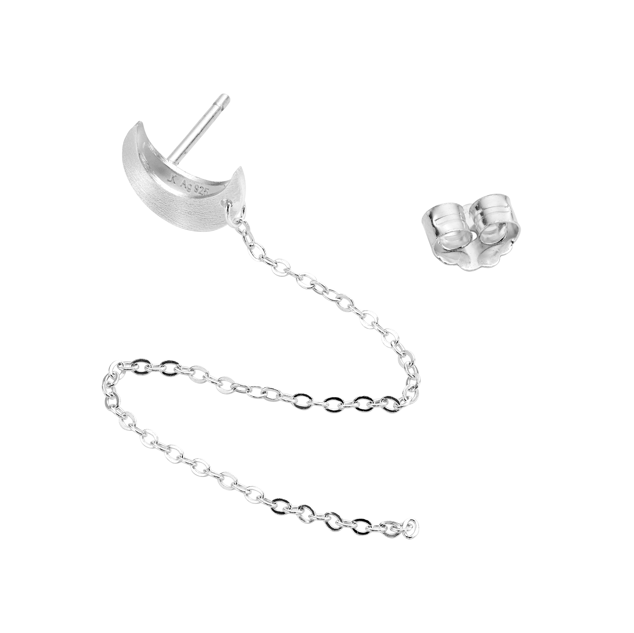 Half Moon Chain Stud