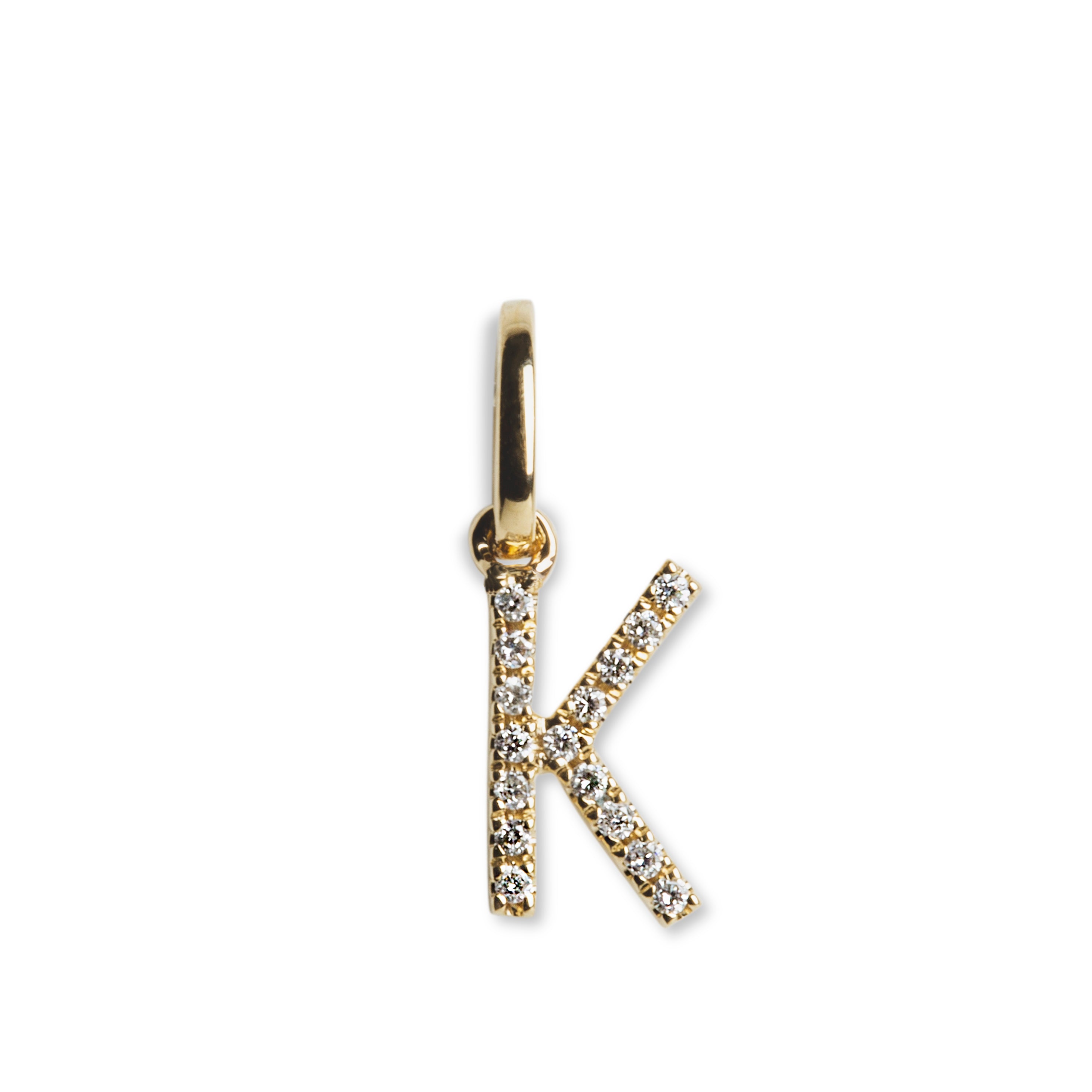 Letter Pendant with Diamonds