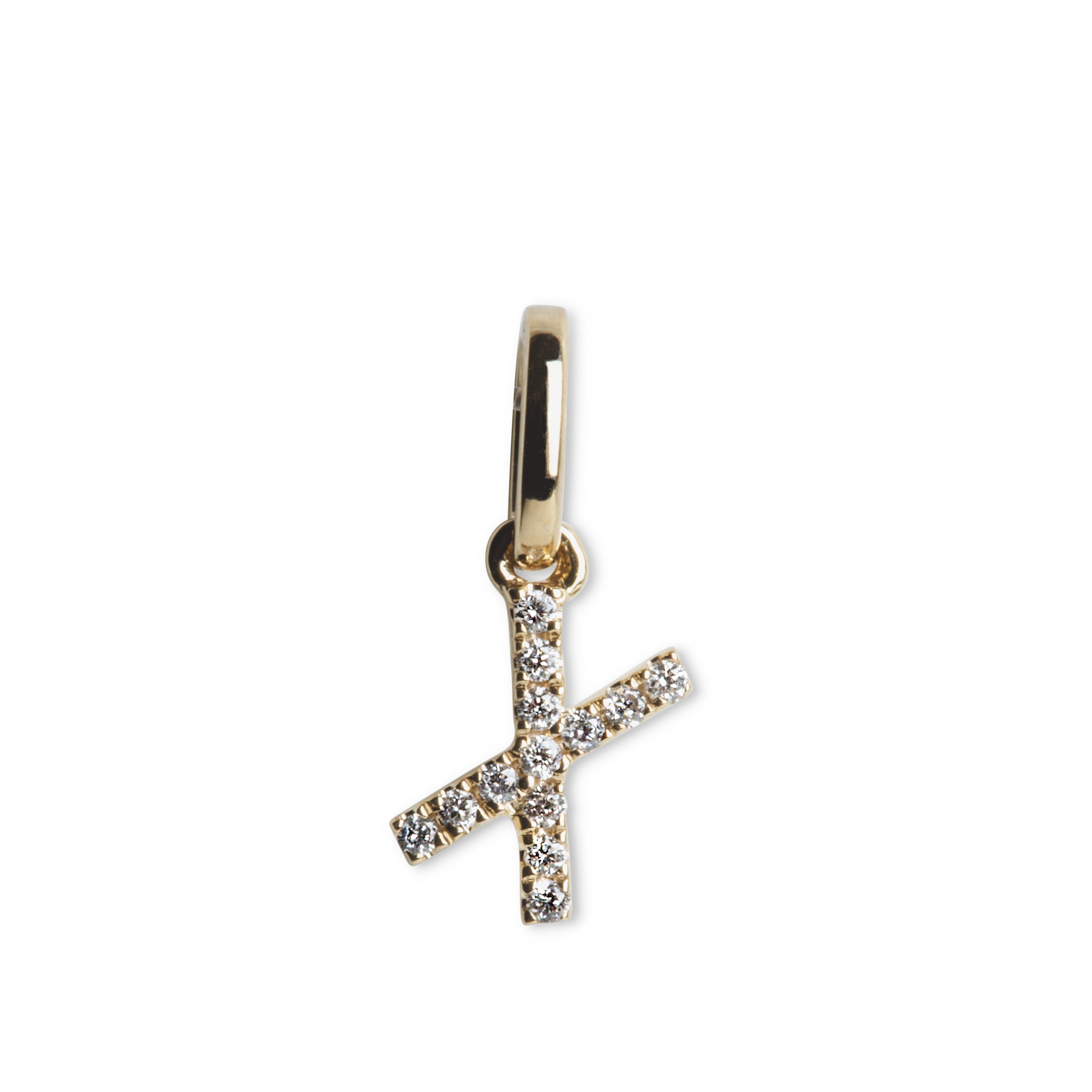 Letter Pendant with Diamonds