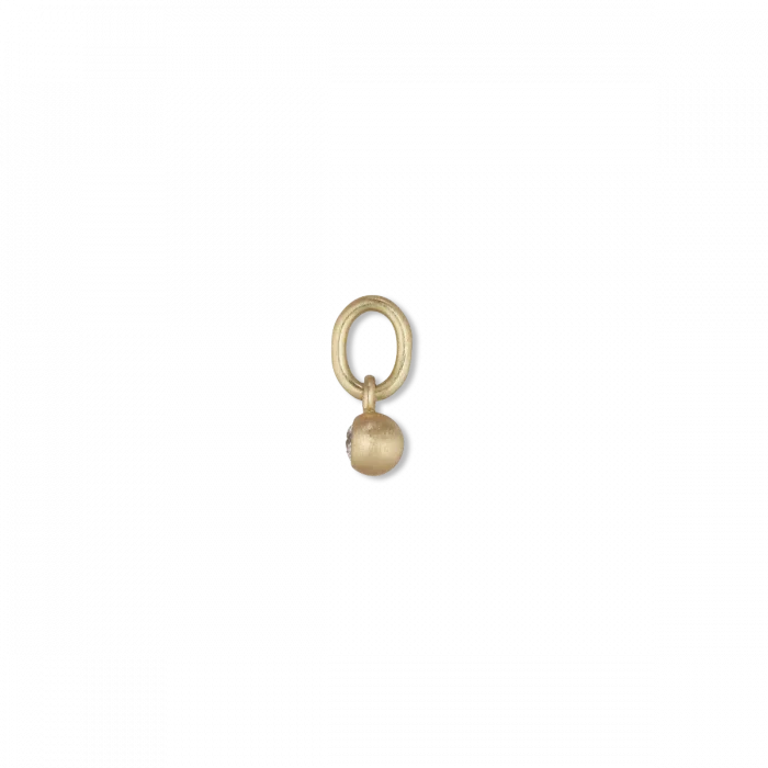 Brilliant pendant in ball setting in 18kt gold with diamond