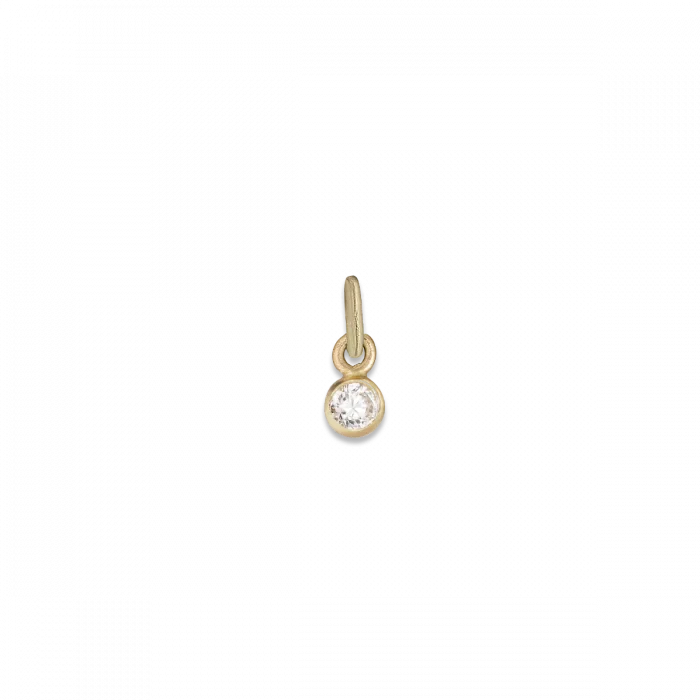 Brilliant pendant in ball setting in 18kt gold with diamond