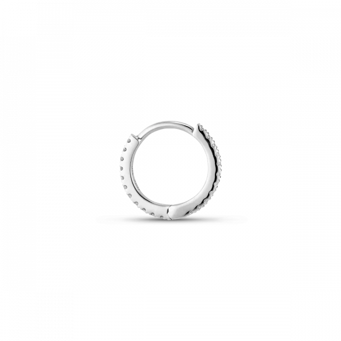 Tiny diamond hoop earring without graduated design