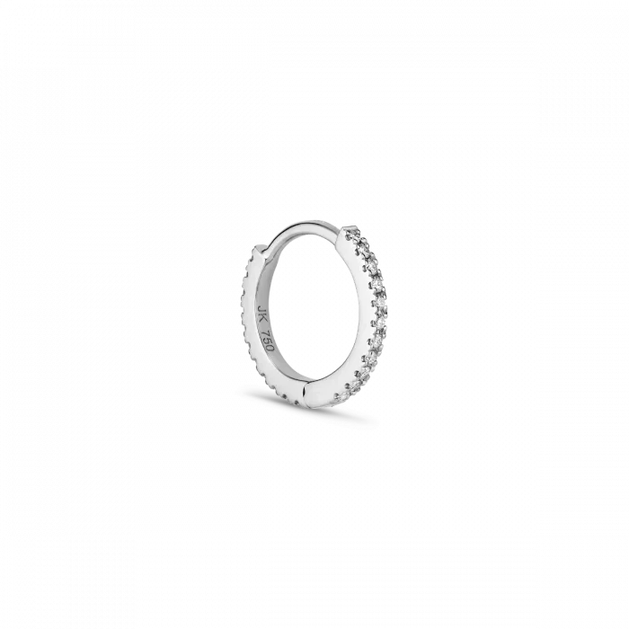 Tiny diamond hoop earring without graduated design