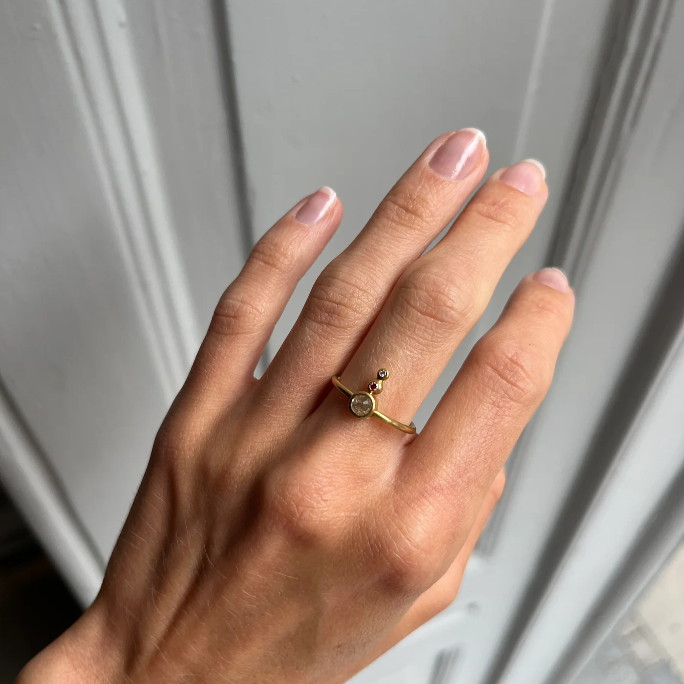 Rose Cut diamondring with brilliants