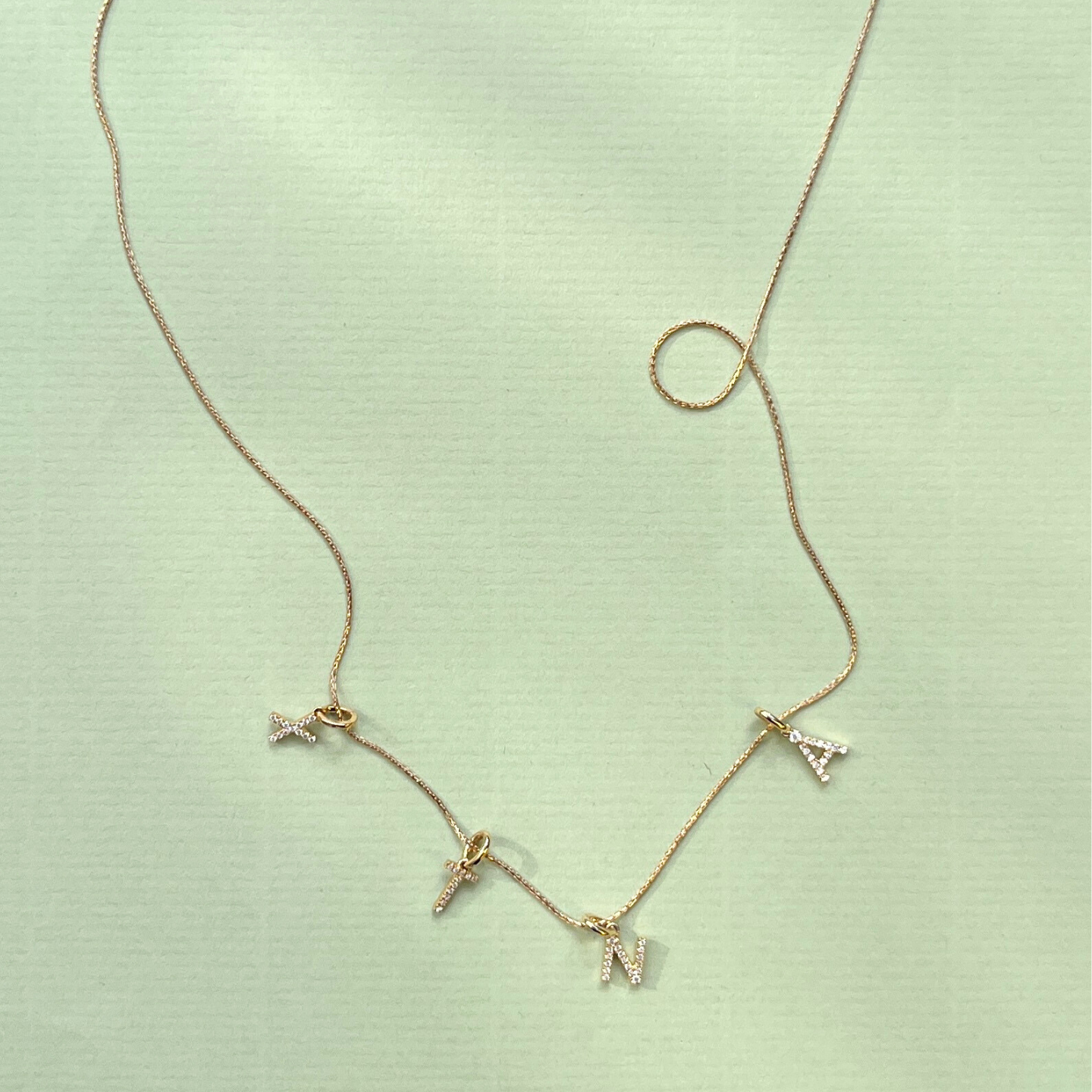 Letter Pendant with Diamonds