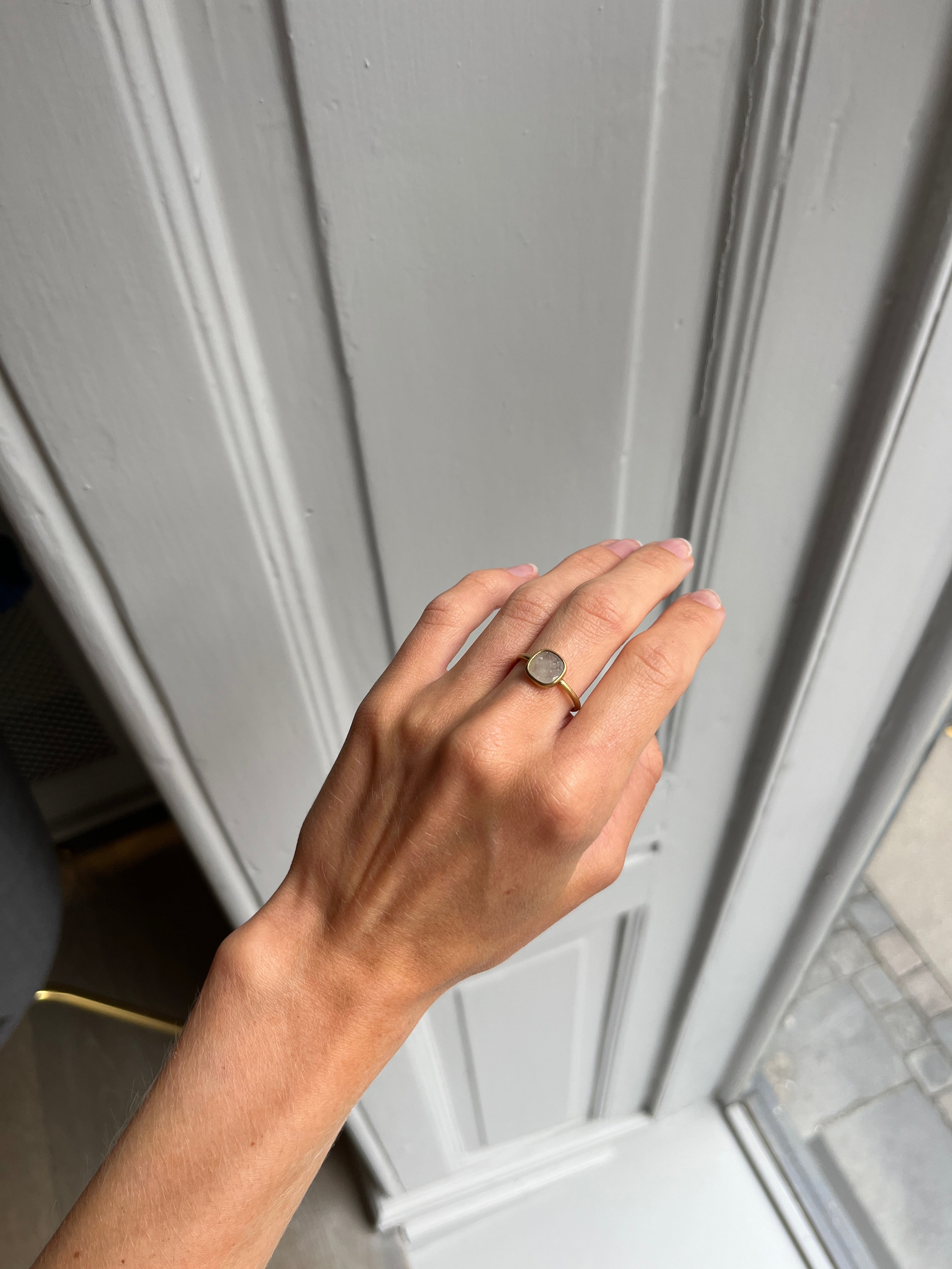 Square Grey Sapphire Ring